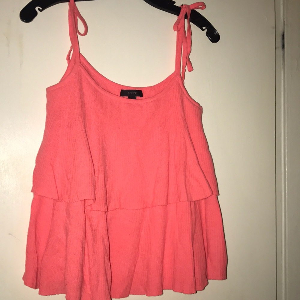 Jcrew Sweater material coral ribbon tank.